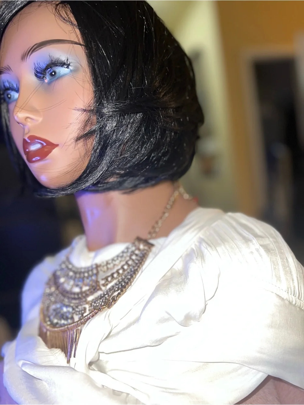 EUAL SHORT BOB WIG |MERCURY | Layered Invisible L Part Wig -BRAND NEW #1 Black